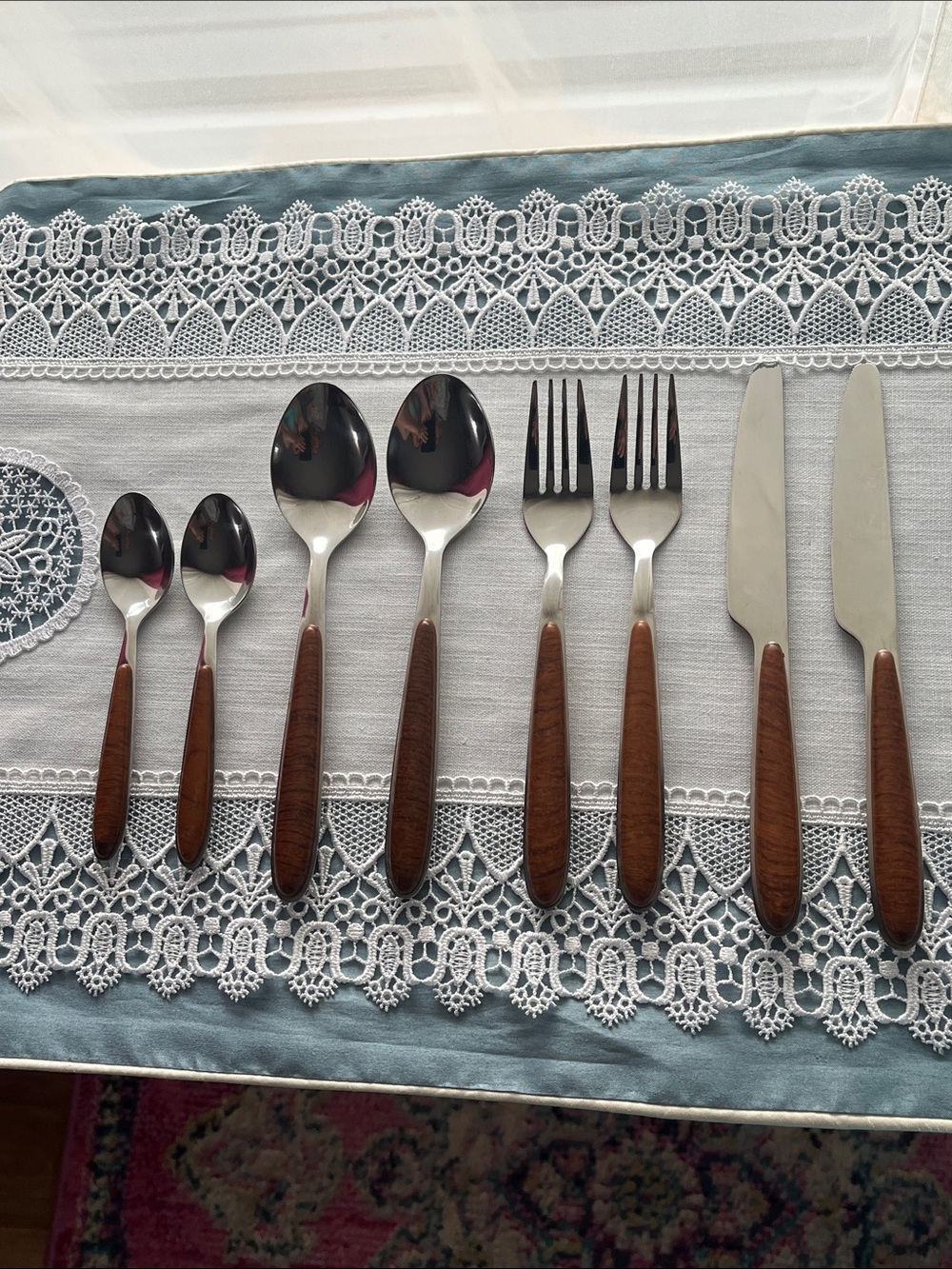 Vintage Mid-Century Modern Acrylic 8 Pc Flatware Set (Service for 2)